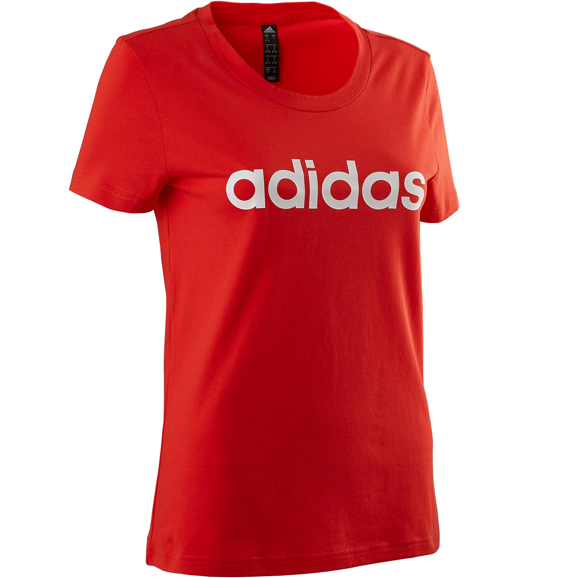 Camiseta Manga Corta Gimnasia Pilates Adidas 500 Mujer Roja Camiseta Manga Corta Gimnasia Pilates Adidas 500 Mujer Roja